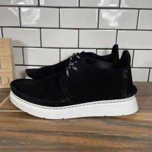 Clarks Originals Seven Womens Size 6 Shoes Black Suede 2 Eye Lace Up Moccasins